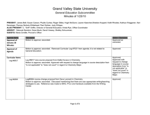 Grand Valley State University General Education Subcommittee Minutes of 1/25/10