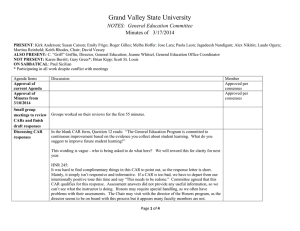 Grand Valley State University NOTES:  General Education Committee