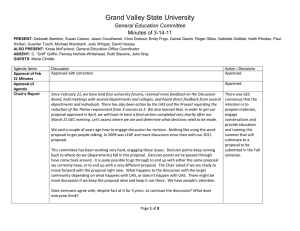 Grand Valley State University General Education Committee Minutes of 3-14-11