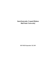 Interfraternity Council Bylaws Ball State University  REVISED September 28, 2015