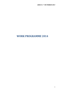 WORK PROGRAMME 2014 ISSUE 2 7 OCTOBER 2013 1