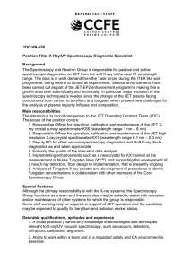 RESTRICTED - STAFF  JOC-VN-158 Position Title: X-Ray/UV Spectroscopy Diagnostic Specialist