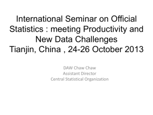 International Seminar on Official Statistics : meeting Productivity and New Data Challenges