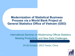 Modernization of Statistical Business Process via a World Bank Project at