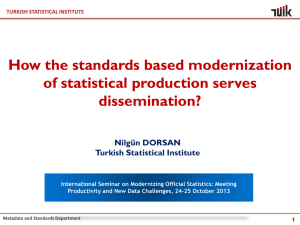 How the standards based modernization of statistical production serves dissemination? Nilgün DORSAN