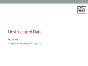 Unstructured Data Frank Yu Australian Bureau of Statistics 1