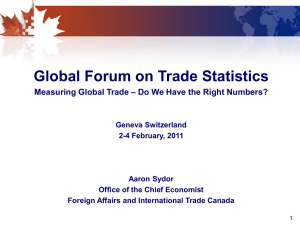 Global Forum on Trade Statistics Measuring Global Trade