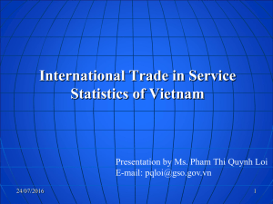 International Trade in Service Statistics of Vietnam E-mail: