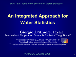 An Integrated Approach for Water Statistics Giorgio D’Amore ICstat