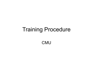Training Procedure CMU
