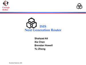 ISIS Next Generation Router Shahzad Ali Xia Chen