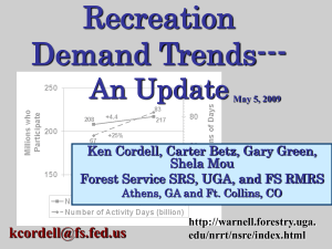 Recreation Demand Trends--- An Update