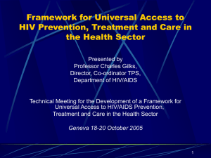Framework for Universal Access to HIV Prevention, Treatment and Care in