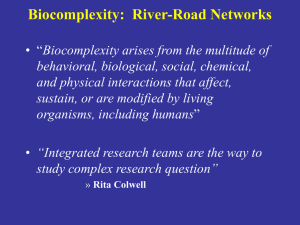 Biocomplexity:  River-Road Networks