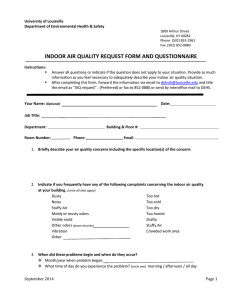 INDOOR AIR QUALITY REQUEST FORM AND QUESTIONNAIRE