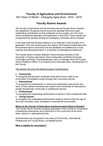 Faculty of Agriculture and Environment Faculty Alumni Awards