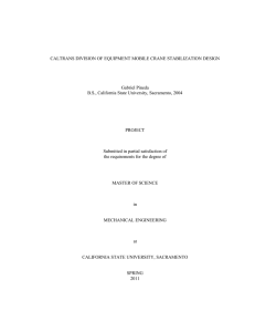 CALTRANS DIVISION OF EQUIPMENT MOBILE CRANE STABILIZATION DESIGN Gabriel Pineda