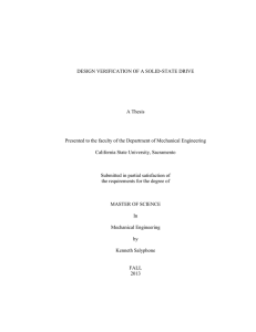 DESIGN VERIFICATION OF A SOLID-STATE DRIVE A Thesis