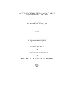 ACTIVE VIBRATION CONTROL OF A UAV BY MEANS OF PIEZOELECTRIC ACTUATORS