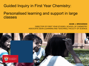 Guided Inquiry in First Year Chemistry: classes
