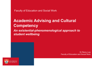 Academic Advising and Cultural Competency An existential-phenomenological approach to student wellbeing