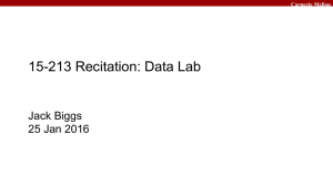 15-213 Recitation: Data Lab Jack Biggs 25 Jan 2016 Carnegie Mellon