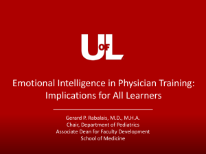 Emotional Intelligence in Physician Training: Implications for All Learners