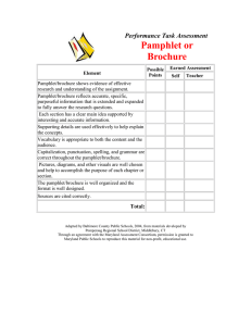 Pamphlet or Brochure Performance Task Assessment