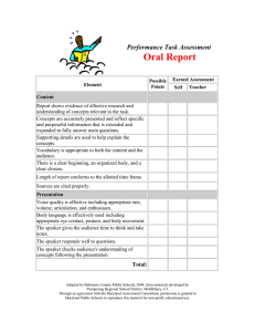 Oral Report Performance Task Assessment