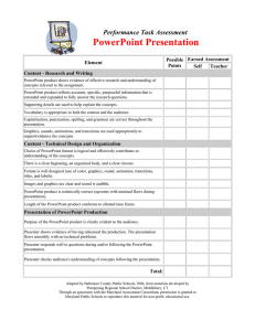 PowerPoint Presentation Performance Task Assessment  Earned Assessment