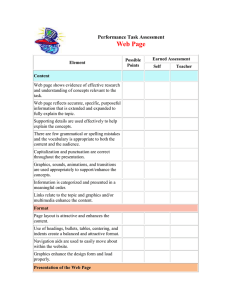 Web Page Performance Task Assessment