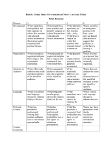 Rubric: United States Government and Native American Tribes Policy Proposal Element 3