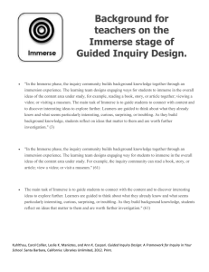 Background for teachers on the Immerse stage of Guided Inquiry Design.