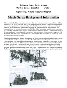 Baltimore County Public Schools Maple Syrup/ Natural Resources Program