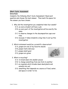 Short Cycle Assessment Directions: Complete the following Short Cycle Assessment. Read each