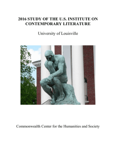 2016 STUDY OF THE U.S. INSTITUTE ON CONTEMPORARY LITERATURE  University of Louisville