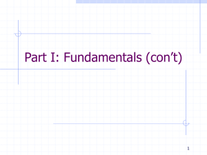 Part I: Fundamentals (con’t) 1