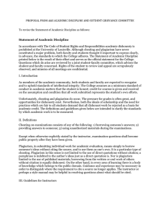 PROPOSAL FROM A&amp;S ACADEMIC DISCIPLINE AND SUTDENT GRIEVANCE COMMITTEE