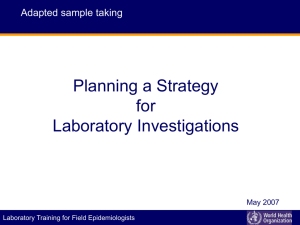 Planning a Strategy for Laboratory Investigations Adapted sample taking