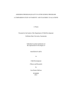 ASSESSING PROGRAM QUALITY IN AFTER SCHOOL PROGRAMS: