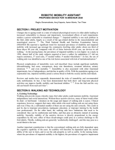 ROBOTIC MOBILITY ASSITANT SECTION I: PROJECT MOTIVATION