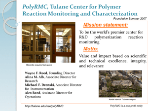 PolyRMC, Reaction Monitoring and Characterization Mission statement: Motto: