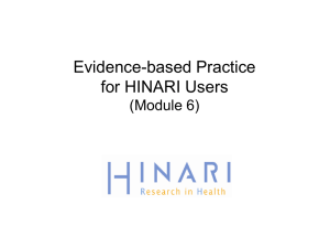 Evidence-based Practice for HINARI Users (Module 6)