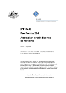 [PF 224] Pro Forma 224 Australian credit licence