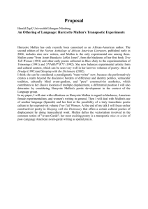 Proposal An Othering of Language: Harryette Mullen's Transpoetic Experiments
