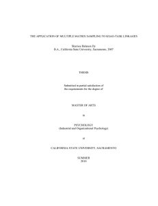 THE APPLICATION OF MULTIPLE MATRIX SAMPLING TO KSAO-TASK LINKAGES