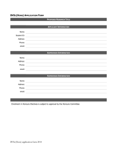 BVSc(Hons) application form 2014 BVS (H