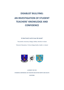 DISABLIST BULLYING: AN INVESTIGATION OF STUDENT TEACHERS’ KNOWLEDGE AND CONFIDENCE