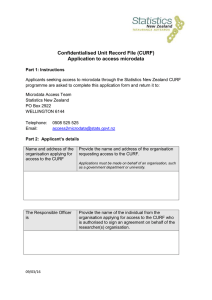 Confidentialised Unit Record File (CURF) Application to access microdata