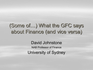 (Some of…) What the GFC says about Finance (and vice versa)